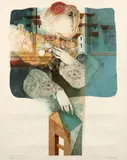 Alvar Suñol Munoz-Ramos, Single plate from Interieurs Suite Bleue, 1980, embossed