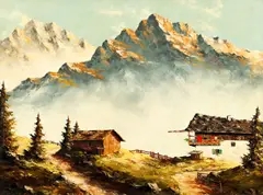 Ratikon Mountain by Oswald Arndt, oil on canvas, offered Jun 2022