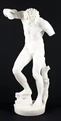 Dancing Satyr Faun with Cymbal by Cesare Lapini, 1899, carved Carrara marble, offered Jun 2022