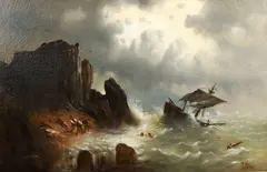 Josef Thoma, The Shipwreck, oil on canvas