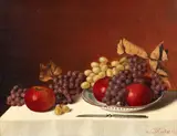 Austin C. Wooster, Grapes, Apples on a Tabletop, 1896, oil on canvas