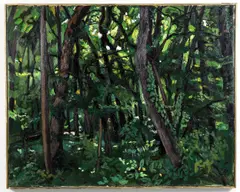 The Woods in Frick Park by Stephen Hankin, 2005, oil on canvas, offered Jun 2022