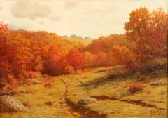 Autumn Landscape by Eugene Alonzo Poole, 1909, oil on canvas, offered Jun 2022