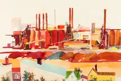 (American/Western PA, 1927-2009), South Side Works by Charles C. Pitcher, 1970, watercolor, offered Jun 2022