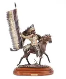 Dave McGary, American Horses (From the Warrior Series), Maquette edition, 1992-1995, lost wax cast and painted