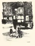 Pierre Bonnard, La Rue, 1927, (Bousvet # 105), lithograph, printed for the frontispiece for Tableaux de Paris