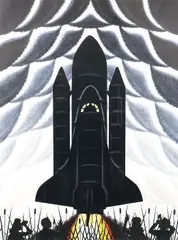 Roger Brown, Cathedrals of Space, 1983, color, lithograph and silkscreen