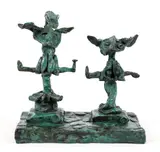 Bob LaBobgah, Standing Man and Woman Figures, 1981, cast, bronze