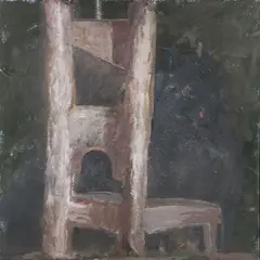 Cliffton Peacock, Guillotine, 1987, oil on masonite