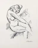 Max Pechstein, Weiblicher Akt (Female Nude) (Kruger 168), 1916, lithograph