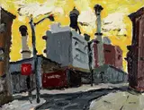 Arnold Sharrad, Under Brooklyn Bridge No. 51, 2007, oil and heavy impasto on artist's board