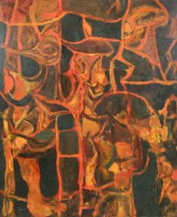 The Vine by Russell Twiggs, 1958, acrylic and mixed media on masonite panel, offered Jun 2022