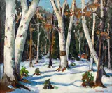 Henry J. Billings, Winter Birches, oil on canvas