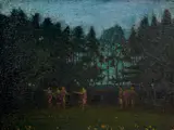 Blendon Campbell, Moonlight Dancers, oil on board