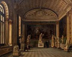 Antoinetta Brandeis, (Czech/Italian, 1848-1926), Interior of an Italian Sculpture Gallery, possibly Palazzo Vecchio, c.1880, oil on canvas, since relined