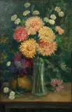 Untitled Floral Still Life, undated by William Ferdinand Metzkes, oil on canvasboard, offered Apr 2022