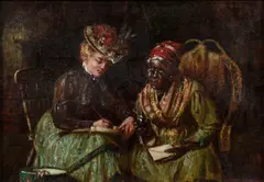 Harry Roseland, Writing A Letter, oil on canvas