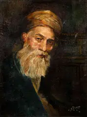 Joseph Sloman, The Cantor, oil on canvasboard