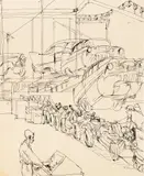 Henry Koerner, Title: Automobile Assembly Line, circa 1960, Medium: