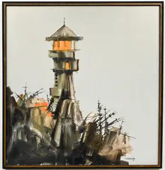 David Geoffrey Armstrong, The Lighthouse, 1966, oil on board