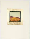 John Beerman, Untitled Desert Landscape, 1989, etching and aquatint with gold leaf border