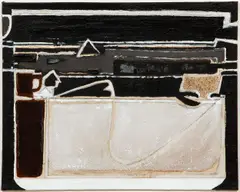 Eric Atkinson, Huron III, circa 1986, acrylic, sand and mixed media on canvasboard