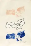 Georges Braque, Flowers from the La Liberte des Mers suite, 1959, color, lithograph on Japon nacre paper