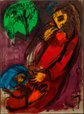 after Marc Chagall, David and Absalom, 1956, (Mourlot #133), 1956, lithograph printed in colors
