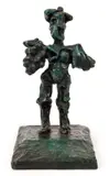 Bob LaBobgah, Standing Figure with Banana Bunch, cast, bronze