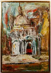 Herschel Levit, Santa Maria della Salute, 1956, oil and heavy impasto on canvas