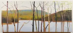 Delaware River by Stephen Pentak, 1999, oil on wood, offered Apr 2022