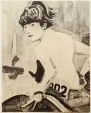 Elizabeth Peyton, John (John F. Kennedy Jr. on Horseback, 2000;, Lithograph in colors, pencil