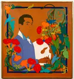 Warren K. Pleasants, Self Portrait Warren Kent Pleasants, 1974, gouache on paperboard