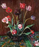 Rachel Sutton, Still Life of Tulips, Oil on canvas