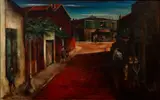 Anthony Vaiksnoras, Auberville - France '45, oil on board, 1946