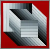 Victor Vasarely, Tridim Gris, 1986, serigraph printed in colors on Arches paper