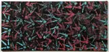 Paul Warhola, Chicken Scratch in Black, Pink and Blue, 1990, acrylic on canvas
