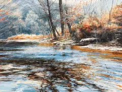 Michael Wheeler, Late Autumn Stream, contemporary, acrylic on canvas