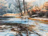Michael Wheeler, Late Autumn Stream, contemporary, acrylic on canvas