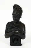 Neoclassical, Untitled, bronze bust of a maiden unmarked