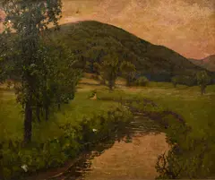 Ben Foster, (American, 1852-1926), After the Rain (Landscape with Stream), c.1900, oil on canvas