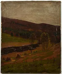Ben Foster, (American, 1852-1926), Brown Reflections, c.1900, oil on canvas