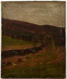 Ben Foster, (American, 1852-1926), Brown Reflections, c.1900, oil on canvas