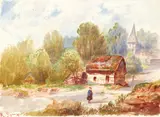 Regis Francois Gignoux, Lot of 3 paintings of Normandy, France, all unframed: 1. Normandie Avant l'orage (Normandy Before the Storm)