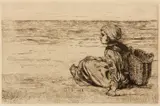 Jozef Israëls, Girl on the Shore, undated