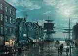 John Stobart, Maiden Lane, New York in 1880, 1977, color