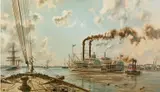 John Stobart, The Robert E. Lee Leaving the Crescent City in 1880, 1978, color