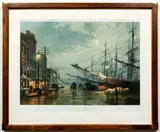 John Stobart, South Street New York in 1880, 1975, color