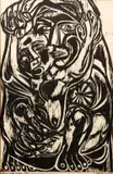 Sidney Chafetz, Mother and Child, 1950s, woodcut on paper