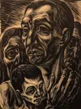 Isaac Friedlander, (Latvian/American, 1890-1968), My People, 1944, woodcut on paper